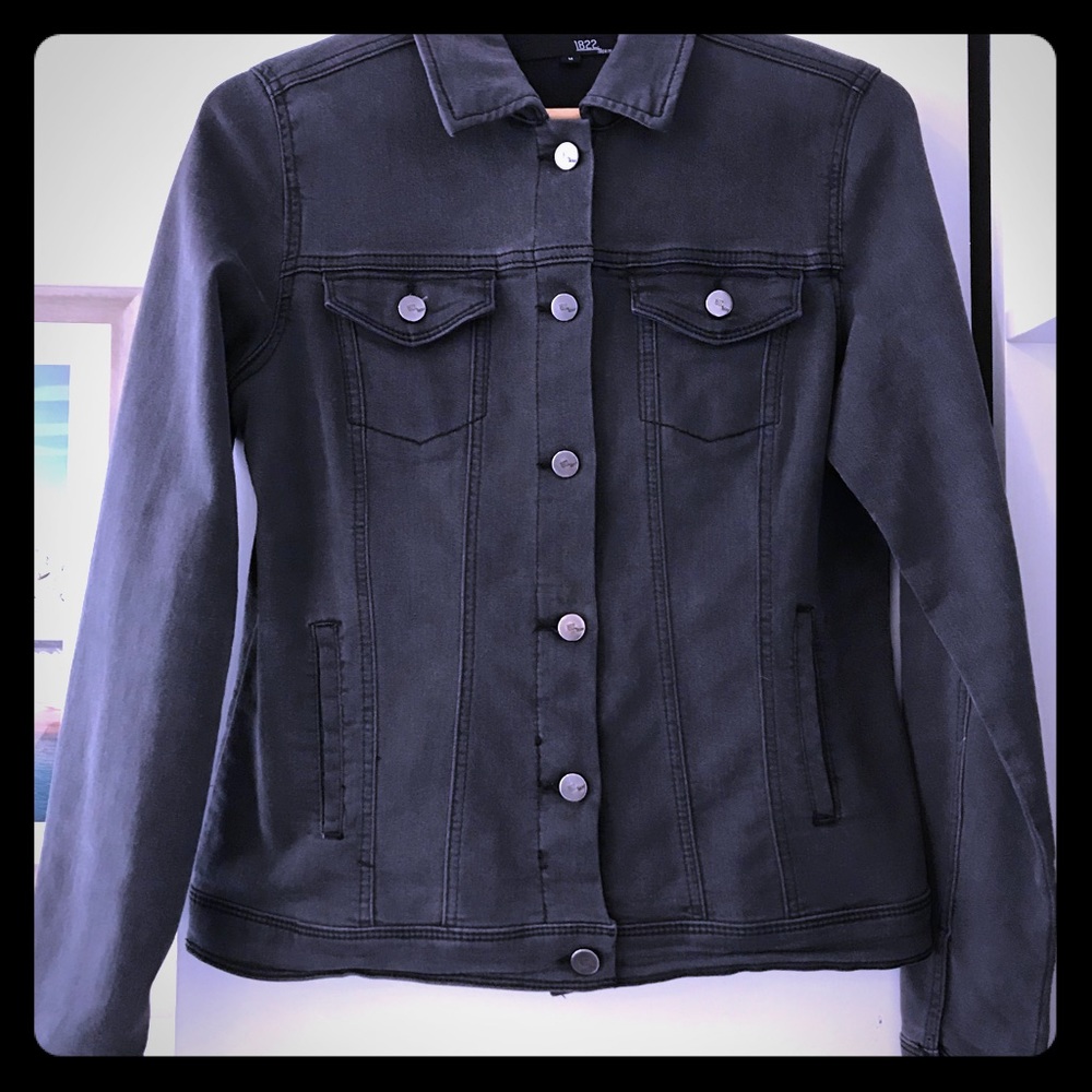 1822 Denim Black Stretch Jean Jacket